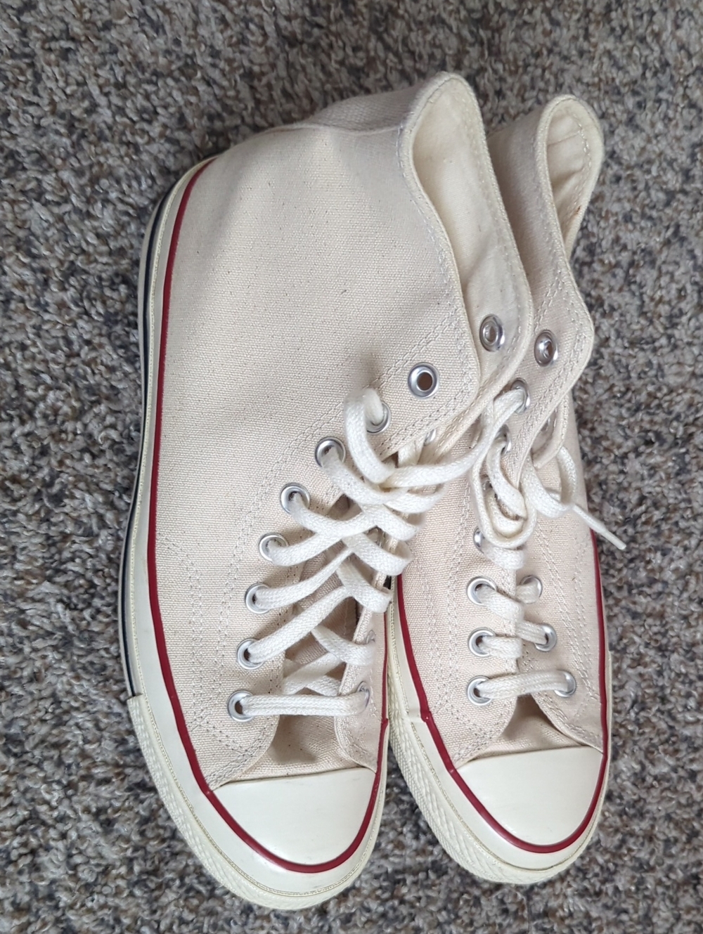 Classic High-Top Canvas Sneakers in Cream